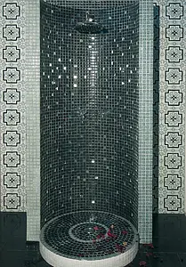 Mosaikkflis, Farge grå, Stil håndlaget, Majolica, 20x20 cm, Overflate glanset